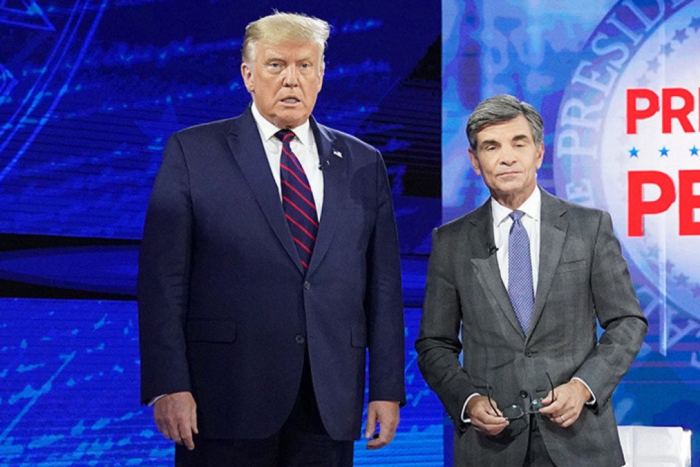 Donald Trump and ABC News anchor George Stephanopoulos in 2020. File photo: AFP