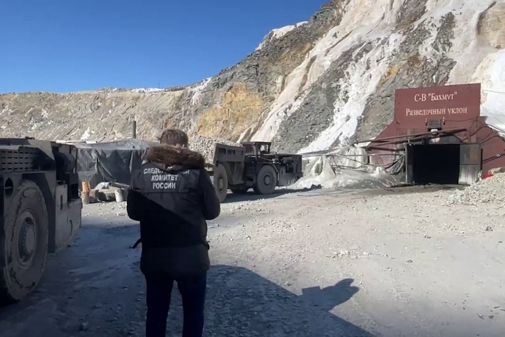 The collapsed Pioneer gold mine in the Amur region is one of the largest in the world and one of the most productive in Russia. Photo: AFP