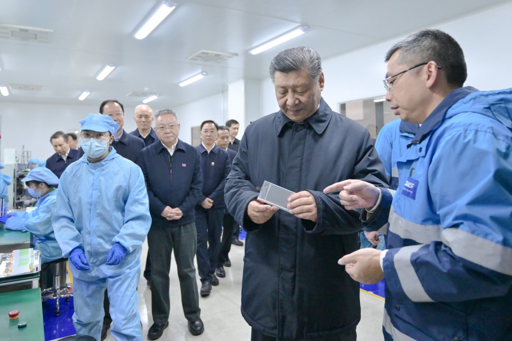 President Xi Jinping visits a battery materials joint venture in Changsha, central China’s Hunan province. Photo: Xinhua