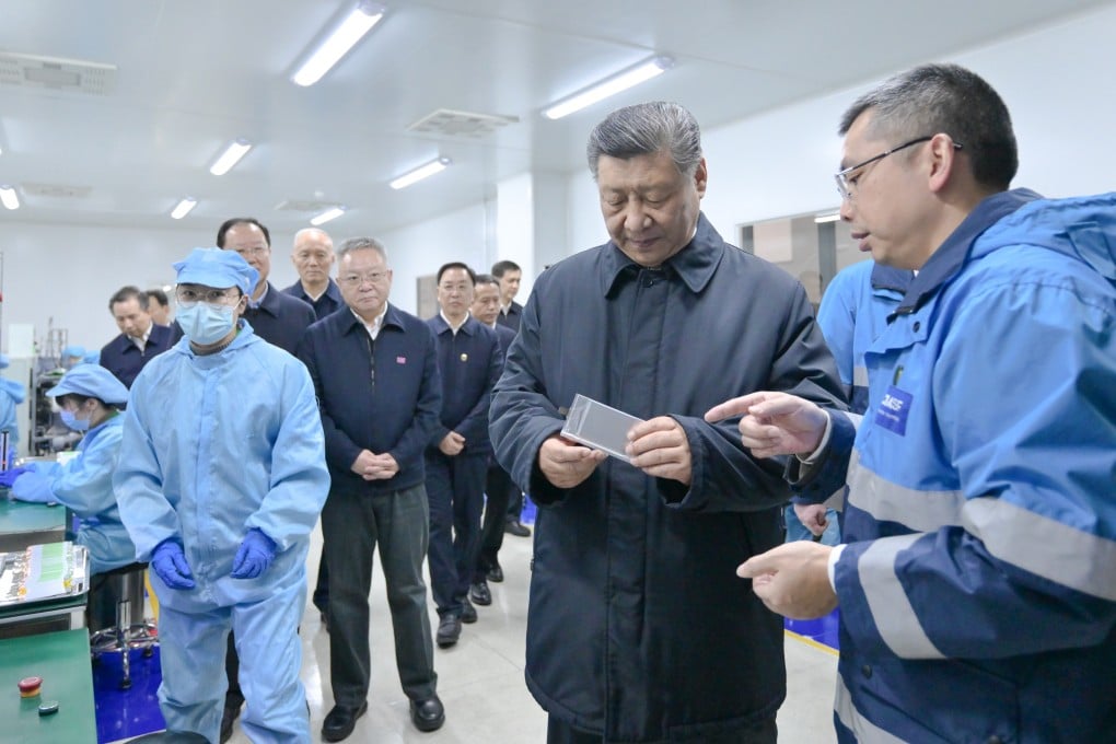 President Xi Jinping visits a battery materials joint venture in Changsha, central China’s Hunan province. Photo: Xinhua