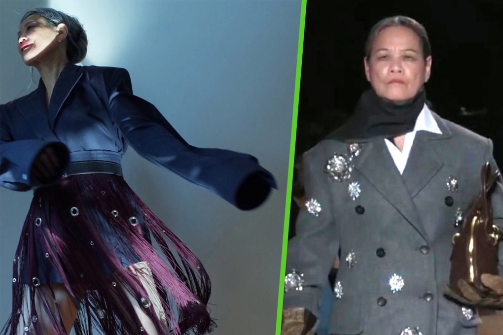 A retired doctor, aged 70, from China, who became a mainland fashion influencer after retiring, has appeared on the catwalk at the prestigious Paris Fashion Week. Photo: SCMP composite/Xiaohongshu