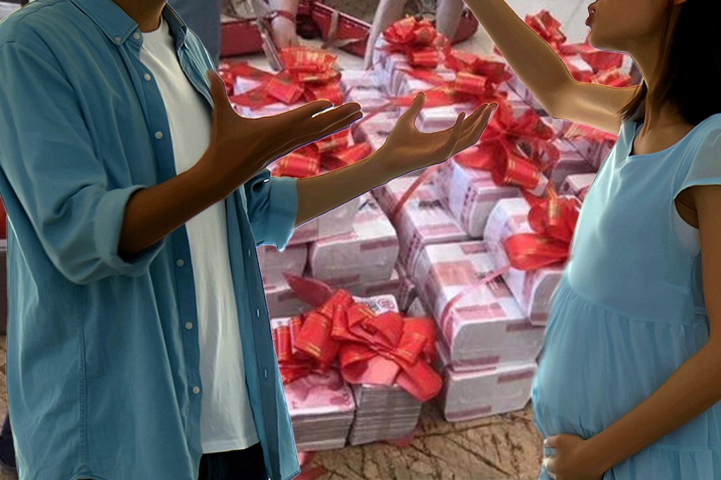 Mainland social media has reacted with shock and anger at a woman in China who aborted her baby after her boyfriend refused to pay a mutually-agreed bride price of US$31,000. Photo: SCMP composite/Shutterstock/Weibo