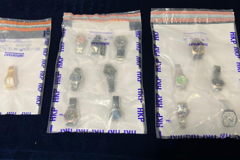 Watches alleged to have been stolen in a HK$6.1 million smash-and-grab raid on an upmarket watch store in Causeway Bay last month. Photo: Handout