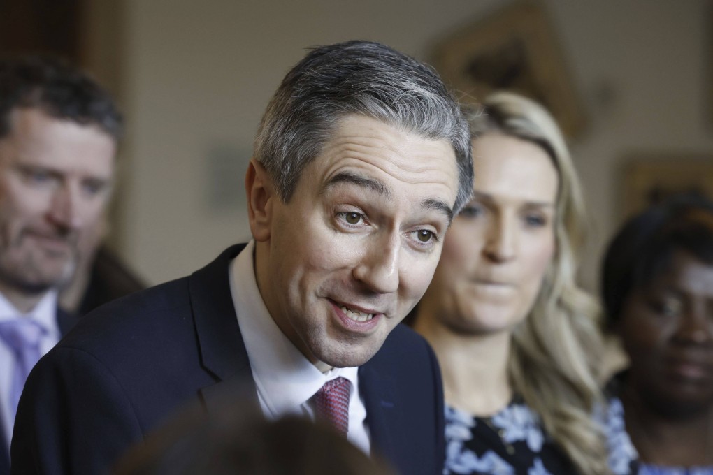 Irish Minister for Further and Higher Education Simon Harris speaks to the media during a press conference in Ireland. Harris entered politics by campaigning for autism services for his autistic younger brother, later founding a charity. He joined the youth branch of Fine Gael at the age of 16 and quickly rose through the party ranks. Photo: AP