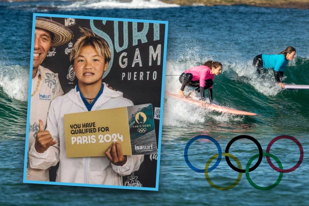 A 15-year-old girl from a landlocked part of rural China, who first saw the sea when she was nine years old, has become the nation’s first surfer to qualify for the Olympics. Photo: SCMP composite/Shutterstock/The Paper