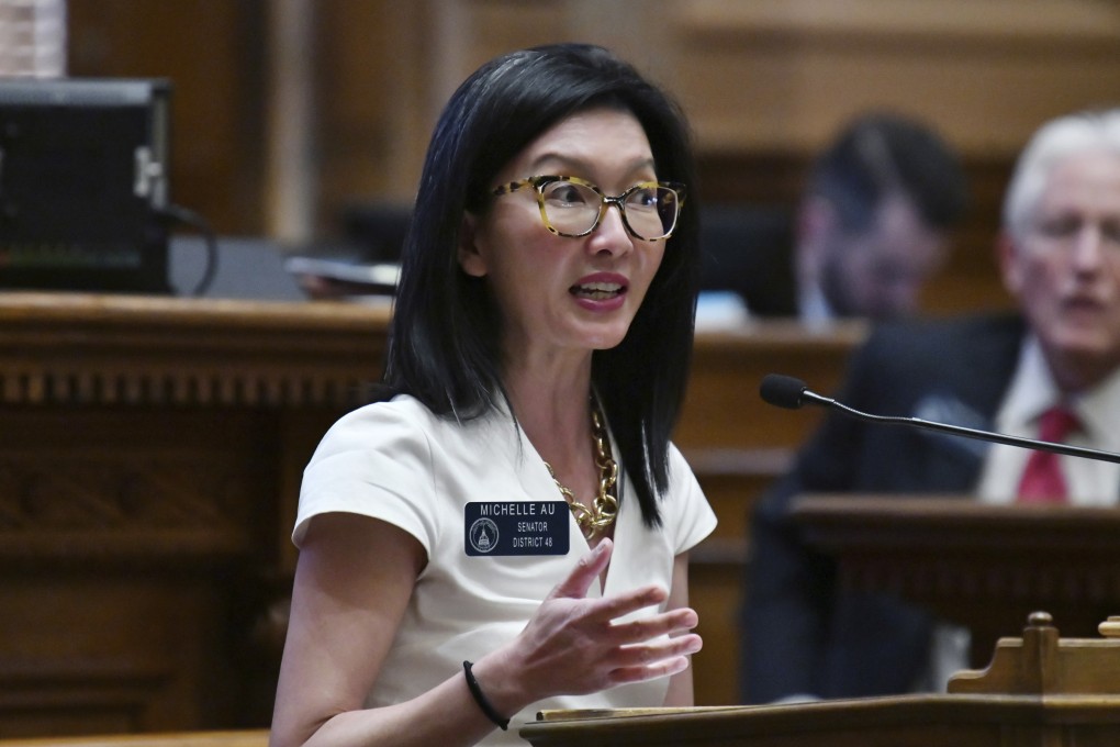 Georgia Senator Michelle Au speaks at the state capitol in November 2021. Au, who is Chinese-American, said she has been accused during her time in the General Assembly of being an “agent of the Chinese Community Party, a spy, a plant, un-American and a foreign asset”. Photo: Atlanta Journal-Constitution via AP