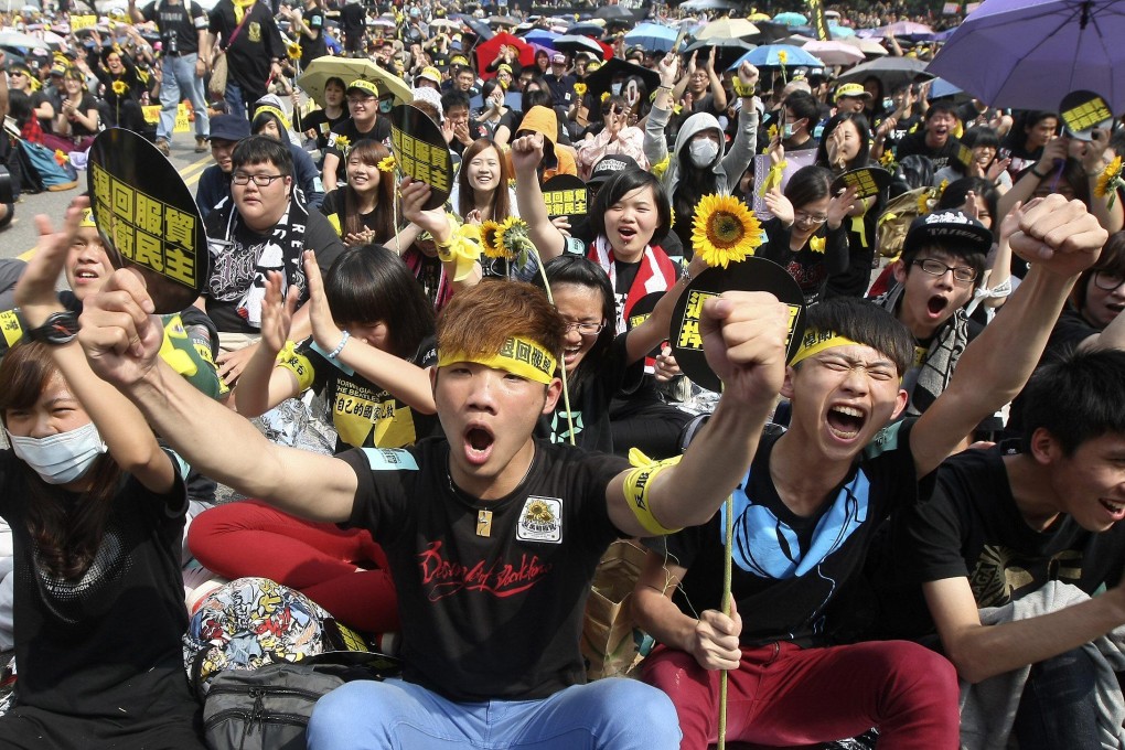 Taiwan’s Sunflower Movement of 2014 was sparked by student protests against a trade deal with mainland China. Photo: Reuters