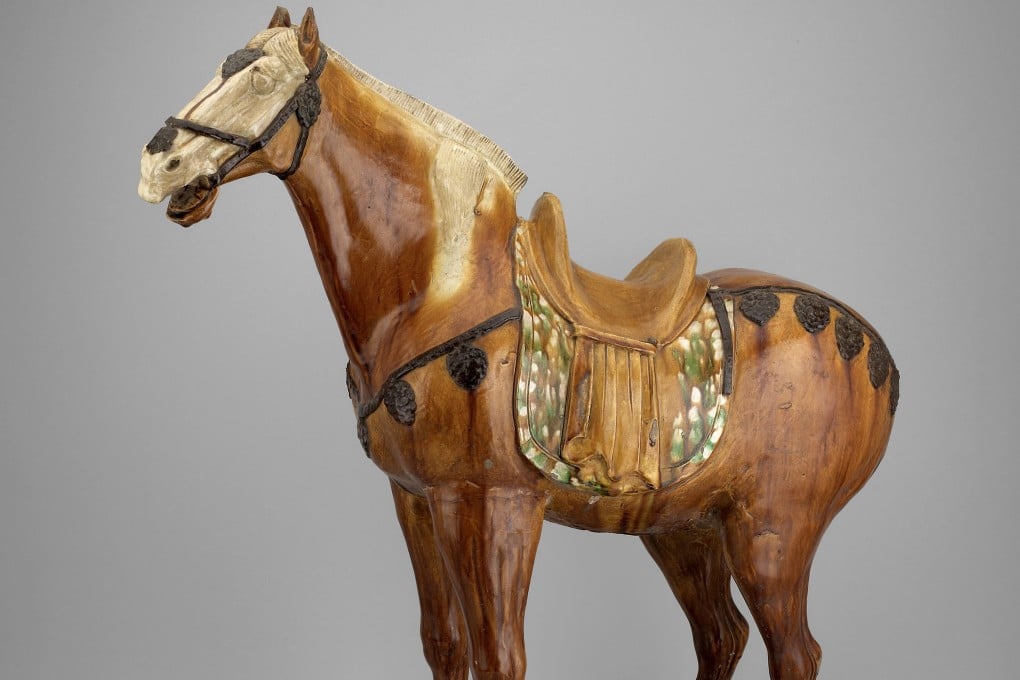 A “sancai” ceramic horse from eighth-century China that would have been buried in the tomb of its master. Such objects are valued today as household ornaments. Photo: Getty Images
