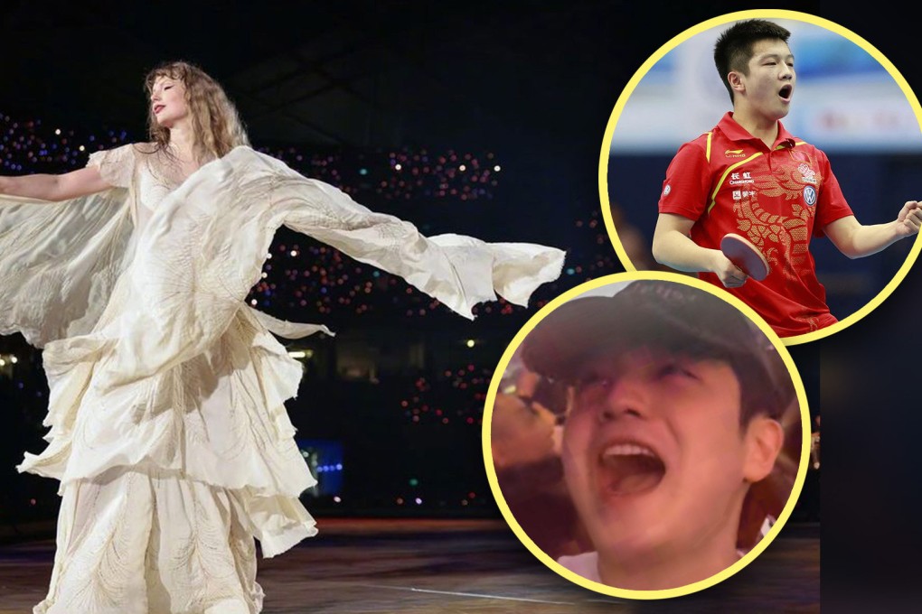 A top table tennis player in China has faced online criticism for “slacking” after he went to a Taylor Swift concert in Singapore before taking part in and crashing out of a major tournament in the Lion City. Photo: SCMP composite/Weibo/Baidu/Douyin
