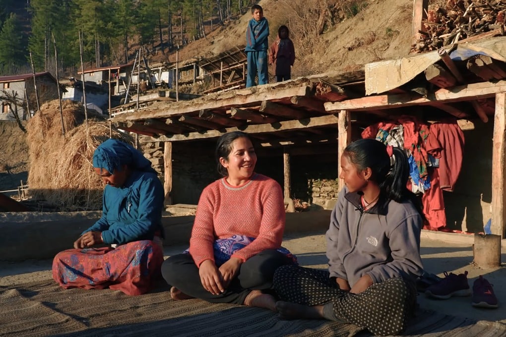 A screenshot from Herne Katha, with host Bidhya Chapagain interviewing locals at a village in the remote Mugu district in Nepal. Photo: Bibek Bhandari