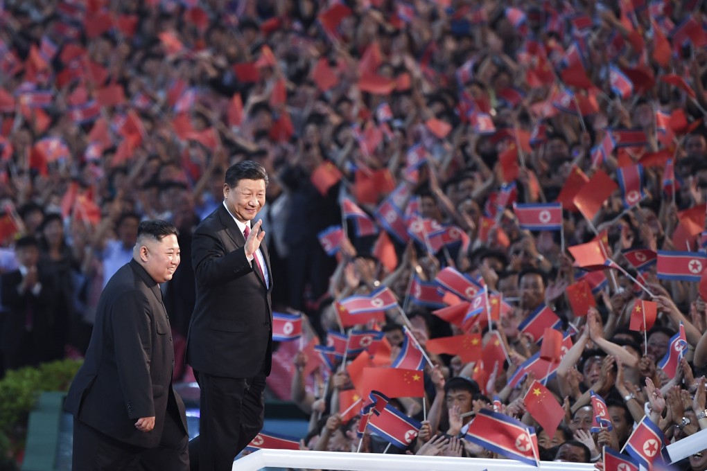 Chinese President Xi Jinping and North Korean leader Kim Jong-un attend a performance at the May Day Stadium in Pyongyang on June 20, 2019. Photo: Xinhua