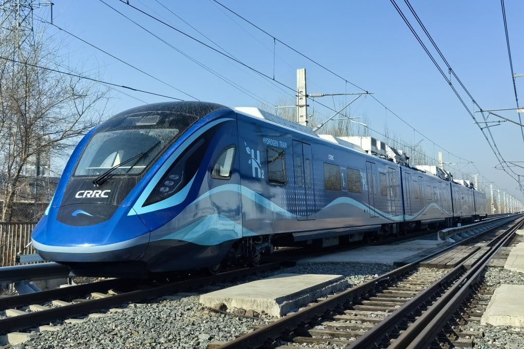 A hydrogen-powered passenger train is trialled in Changchun, Jilin province. Photo: Xinhua