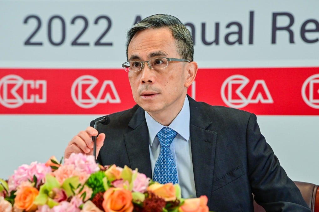 Victor Li Tzar-kuoi, chairman of CK Asset and CK Hutchison, at the announcement of CK Asset’s 2022 results. Photo: Handout