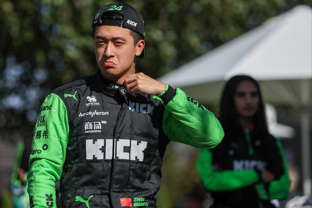 Zhou Guanyu damaged a front wing during qualifying and will start Sunday’s Australian Grand Prix from the back of the grid. Photo: Xinhua