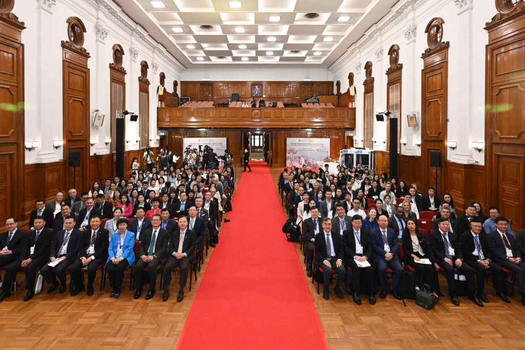 Attendees at the first Greater Bay Area Climate Action and Cooperation forum hosted by the University of Hong Kong. Finance chief Paul Chan and California’s secretary for environmental protection Yana Garcia spoke at the event. Photo: Handout