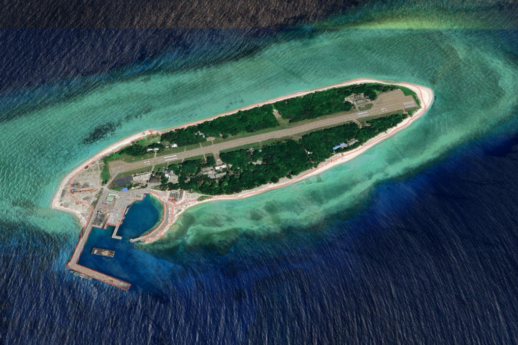 Taiwan spent US$53 million upgrading a pier on Taiping islet in the Spratly Islands to include typhoon-proof facility for the inner pier to accommodate vessels as large as 4,000-tonne military frigates. Photo: Google map