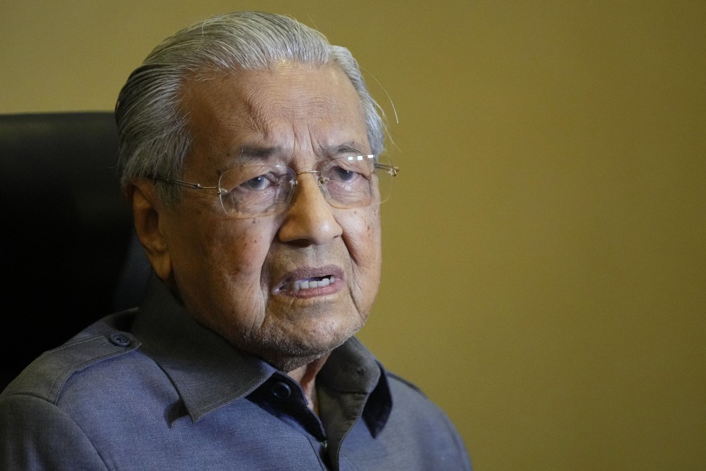 Former Malaysian Prime Minister Mahathir Mohamad speaks at his office in Putrajaya in January. Photo: AP
