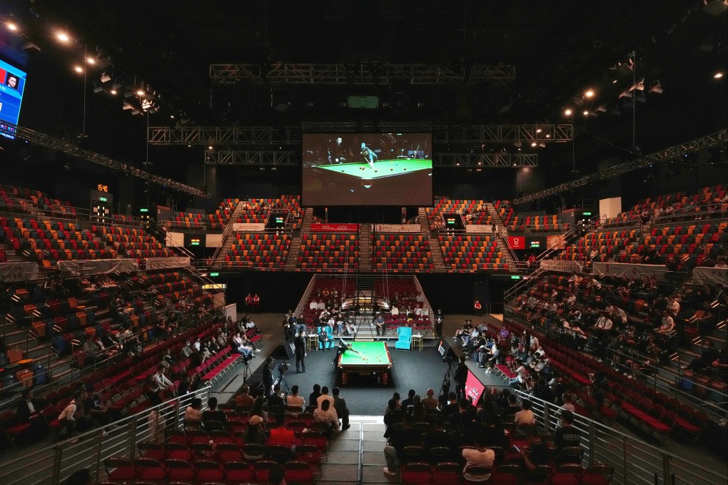 A handful of spectators watch the action on the second day of the Hong Kong Snooker All-Star Challenge at Queen Elizabeth Stadium. Photo: Elson Li