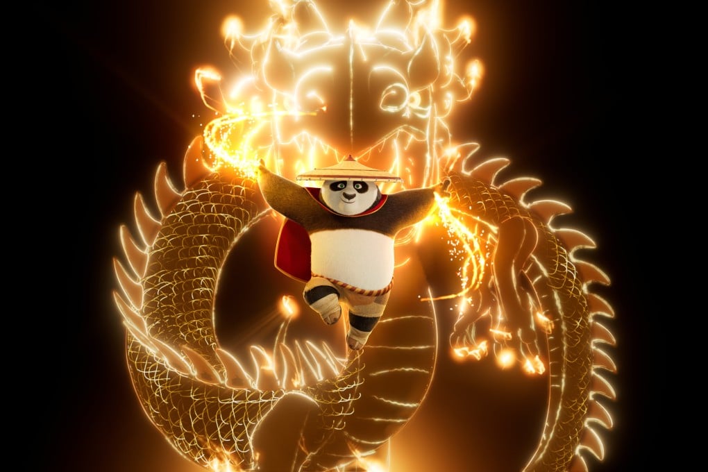 Po the panda (above, voiced by Jack Black) returns after an 8-year gap, on a quest to bring down the evil Chameleon with the help of an acrobatic fox, in Kung Fu Panda 4, directed by Mike Mitchell. Viola Davis and Awkwafina join the cast.
