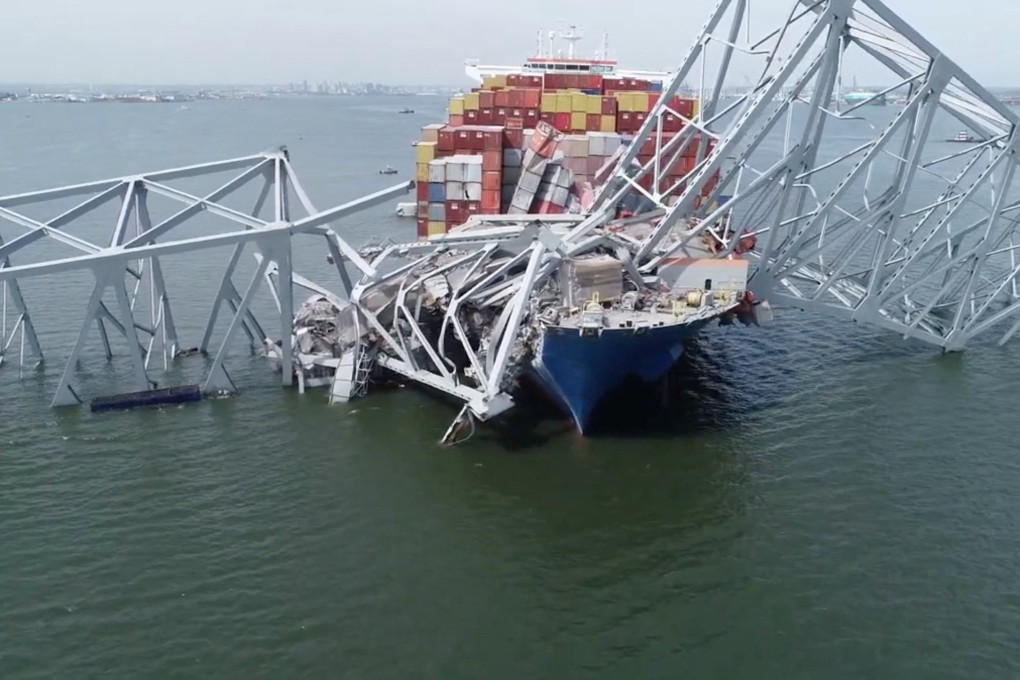 The Dali cargo vessel crashed into the Francis Scott Key Bridge in Baltimore, Maryland, on March 26. Photo: NTSB via Reuters