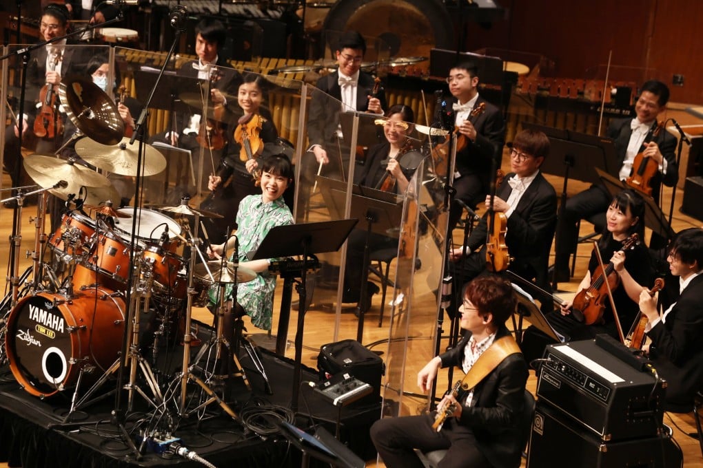 Japanese drummer Senri Kawaguchi and bass guitarist Shingo Tanaka joined the Hong Kong Sinfonietta for performances of Fly LIVE! and another work by Hong Kong composer Ng Cheuk-yin as part of the 2024 Hong Kong Arts Festival. Photo: Hong Kong Sinfonietta