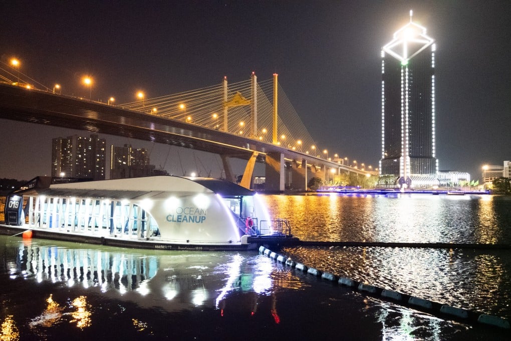 The Ocean Cleanup’s ‘Interceptor’ clears floating trash out of Bangkok’s rubbish-clogged Chao Praya river. Photo: The Ocean Cleanup