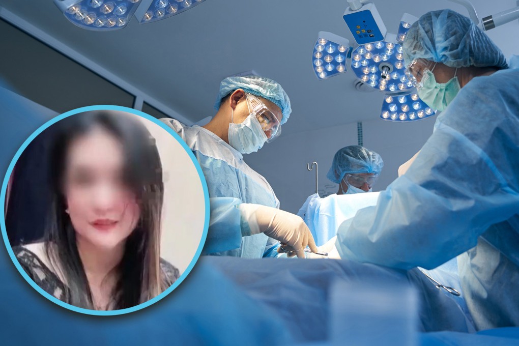 A grieving husband in China is suing a beauty clinic after his wife died on the operating table while undergoing a
liposuction surgery. Photo: SCMP composite/Shutterstock/Weibo