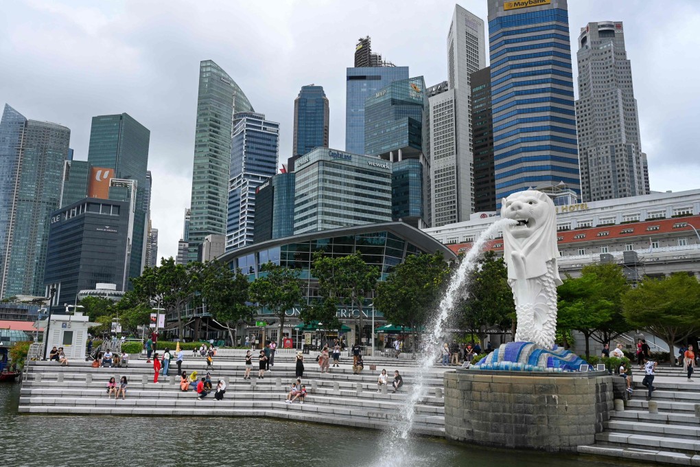 The Merlion statue near the Marina Bay waterfront in Singapore. Photo: AFP