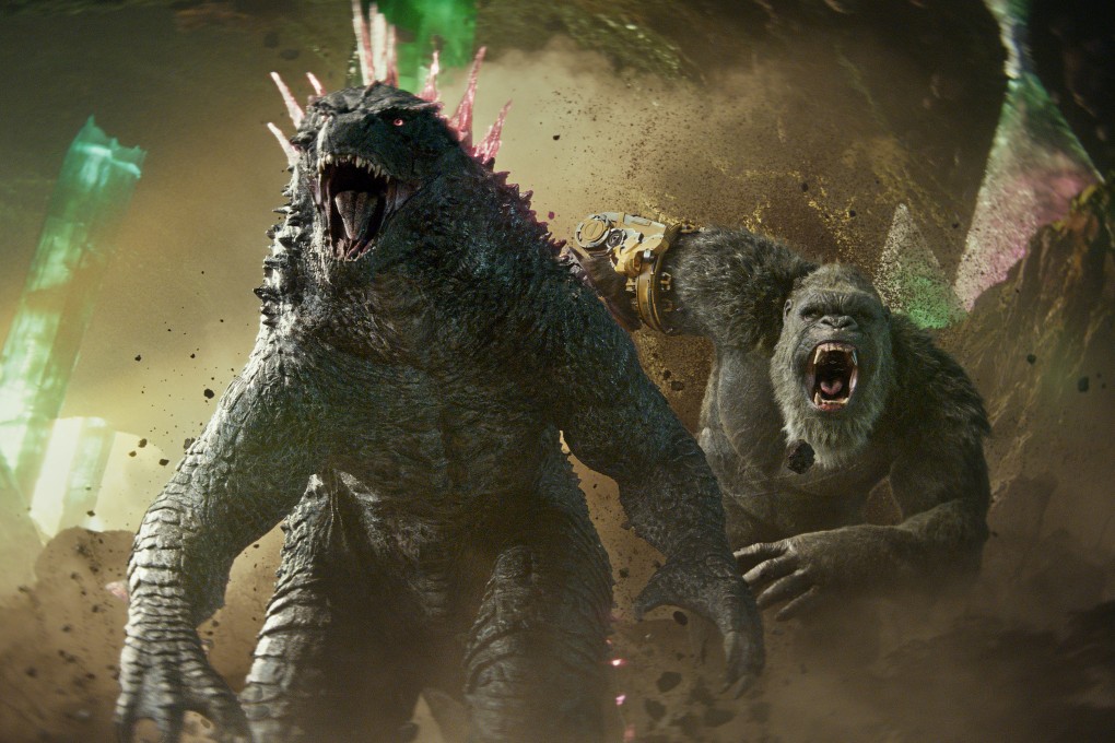 Godzilla (left) and Kong in a still from Godzilla x Kong: The New Empire (category IIA), directed by Adam Wingard and starring Rebecca Hall and Dan Stevens. Photo: Warner Bros. Pictures.