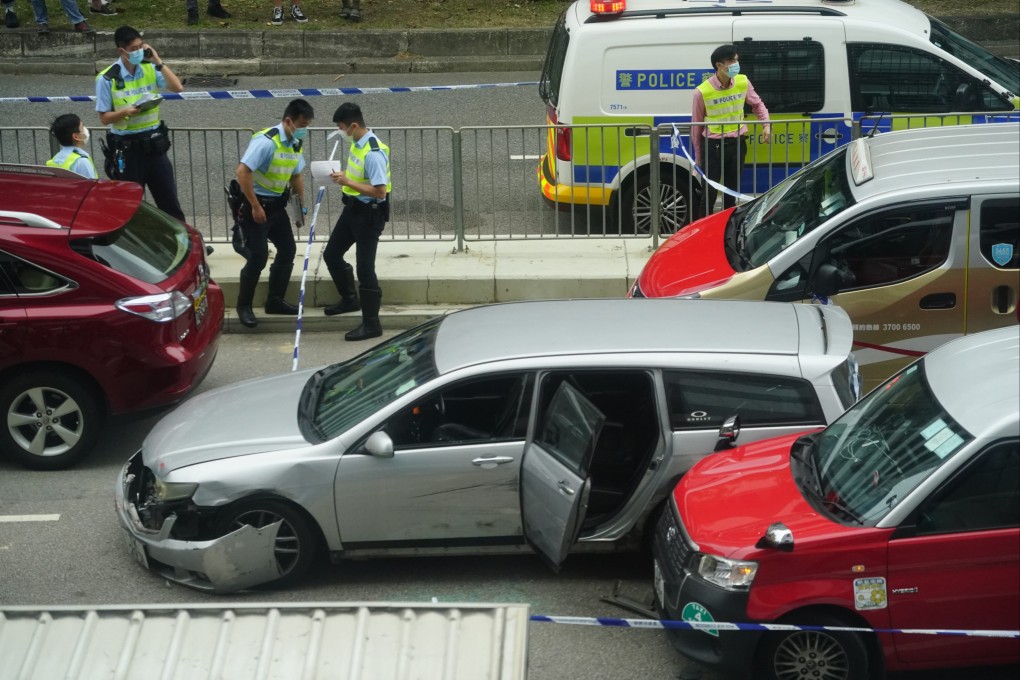 Hung Chun-kit rammed several vehicles with his car after getting stuck in traffic while trying to escape from police. Photo:  Felix Wong