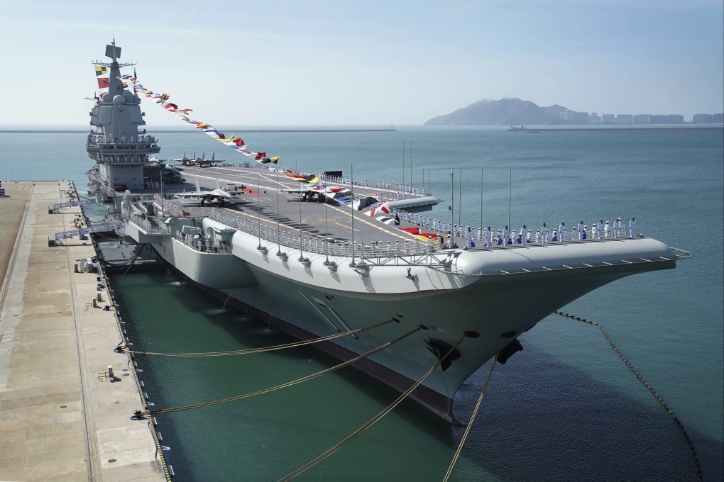 China’s Shandong aircraft carrier is seen docked at a naval port in Sanya, Hainan province, in 2019. Photo: Xinhua via AP