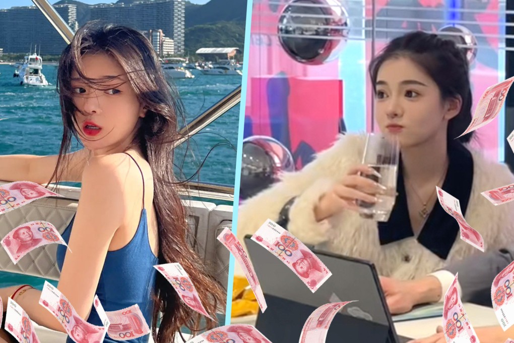 A young internet celebrity in China known as “Little Fairy” has told her 7.7 million fans that she paid US$13 million in taxes in 2023. Photo: SCMP composite/Douyin