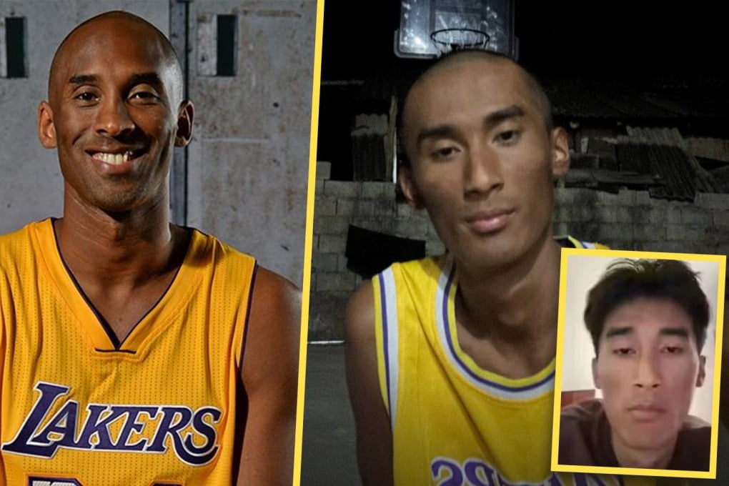 A young man in China who resembles the late basketball icon Kobe Bryant has amassed 500,000 fans in two weeks by copying the sporting legend’s look and style in live-streaming sessions. Photo: SCMP composite/Douyin/Getty Images