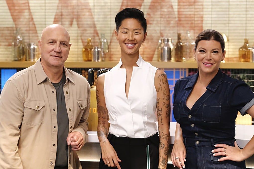 New host Kristen Kish (centre) joins judges Tom Colicchio and Gail Simmons in season 21 of Top Chef. Kish reveals what she was doing when she received the news about hosting and why she has not called former host Padma Lakshmi for advice. Photo: TNS