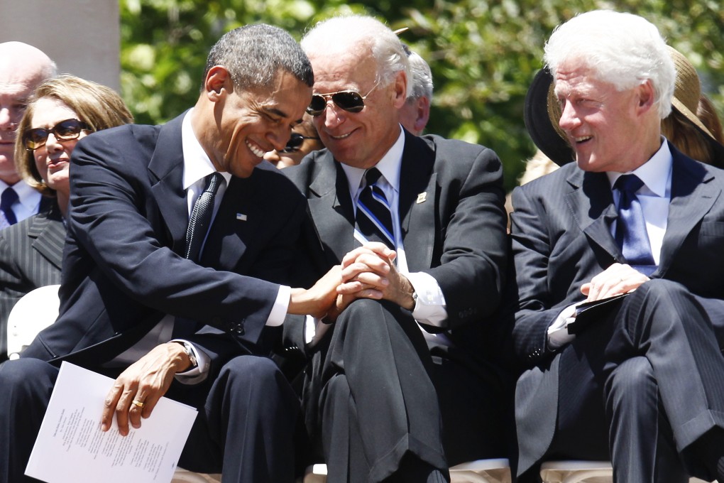 From left, Barack Obama, US President Joe Biden and Bill Clinton in 2010. Photo: AP