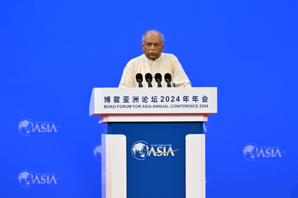 Sri Lankan Prime Minister Dinesh Gunawardena delivers a speech at the opening ceremony of the Boao Forum for Asia Annual Conference 2024 in Boao, south China’s Hainan province, on Thursday. Photo: Xinhua