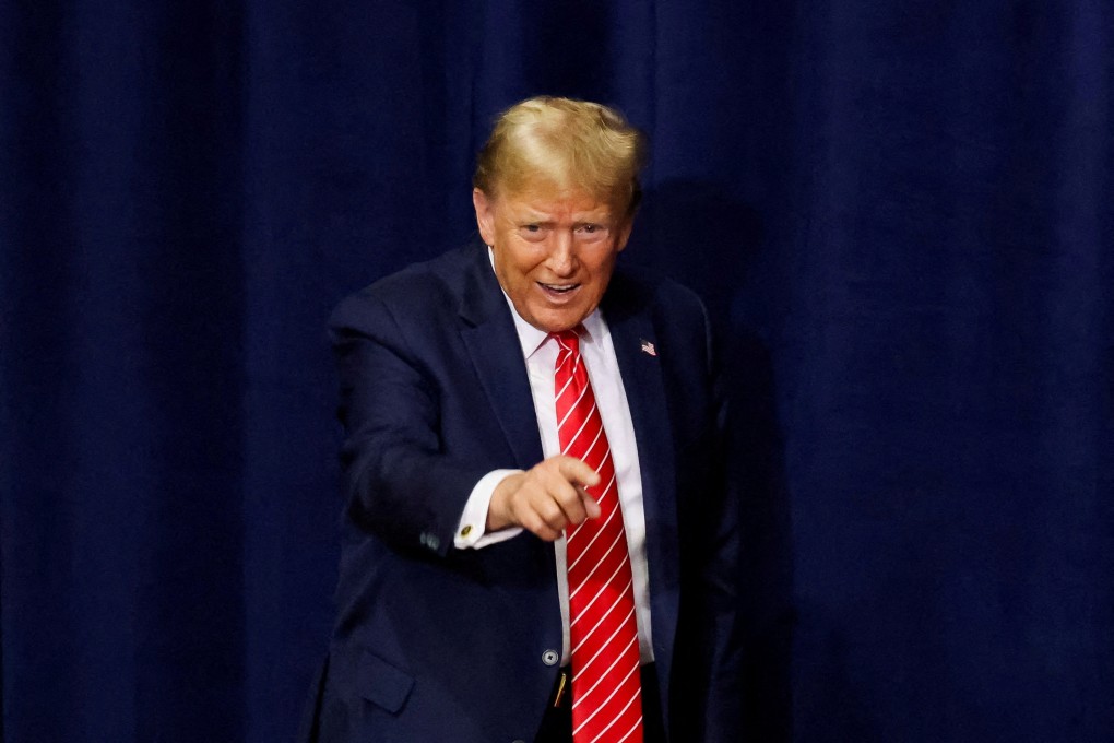 Donald Trump gestures to supporters at a campaign rally in Rome, Georgia, on March 9. Photo: Reuters