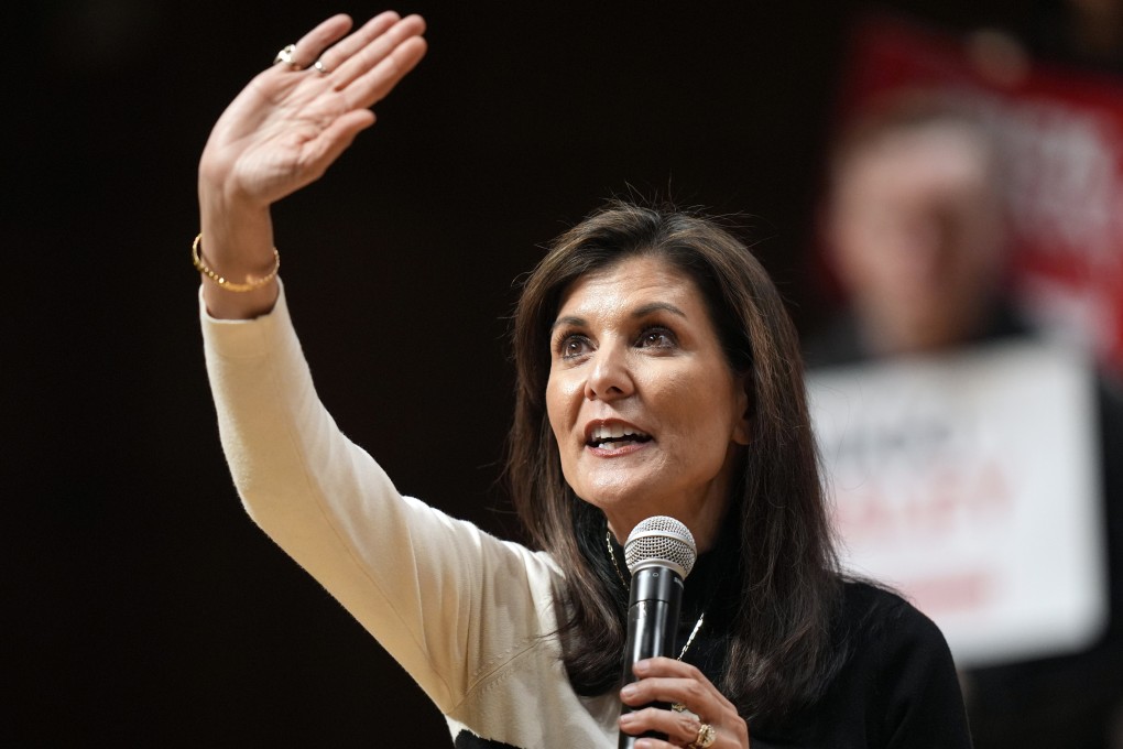 Republican US presidential candidate Nikki Haley speaks during a campaign event in Orem, Utah, in February. Photo: AP