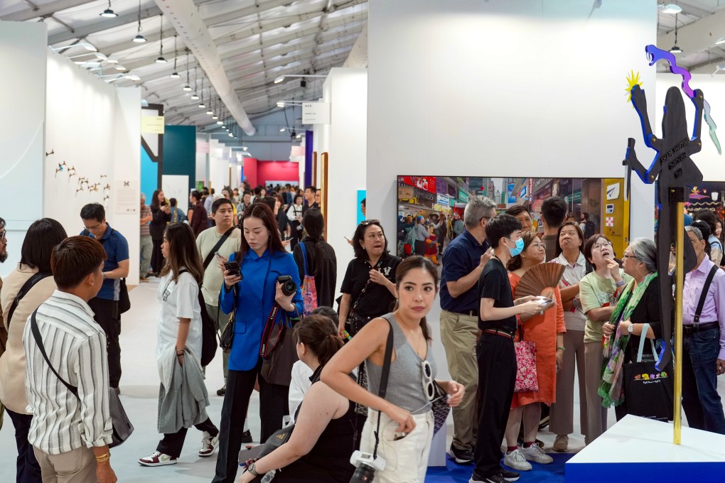 People visit Art Central, one of the events taking place during “Art March”. Photo: Sam Tsang