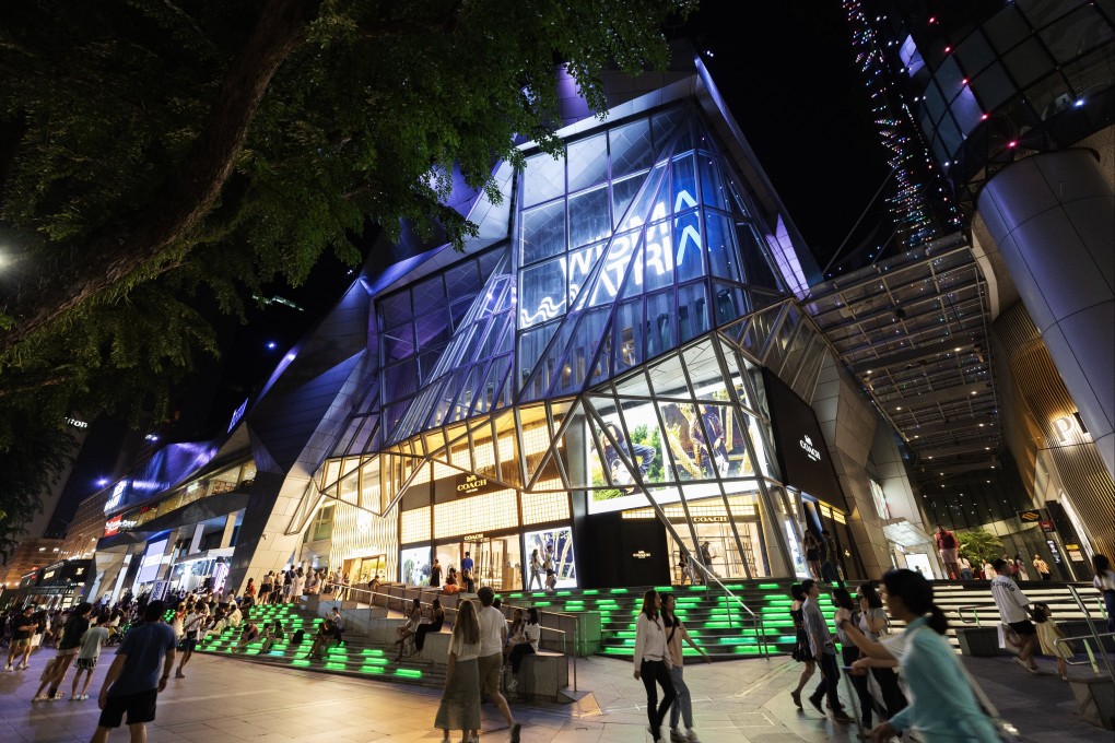 A shopping centre is seen on Singapore’s Orchard Road. Su faced 11 charges including laundering criminal proceeds through activities like paying more than US$35,000 a month to rent a luxury condominium near the high-end shopping belt. Photo: EPA-EFE