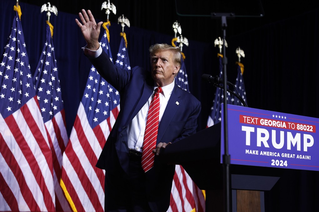 Former US President Donald Trump at a campaign rally in Georgia on March 9. Photo: Getty Images/TNS
