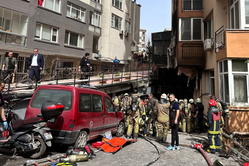 Members of the Istanbul Fire Department try to control a fire at a nightclub in Istanbul. Photo: EPA-EFE/Istanbul Fire Department