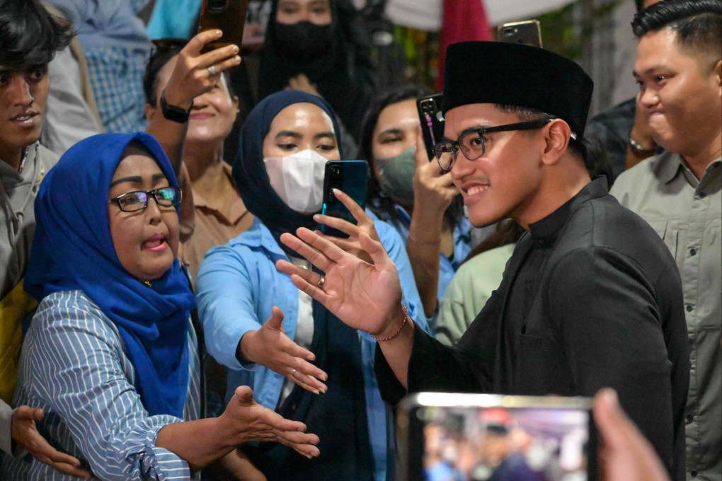 Indonesian Solidarity Party Chairman Kaesang Pangarep (right), son of Indonesian President Joko Widodo, in Jakarta on March 20. Photo: AFP