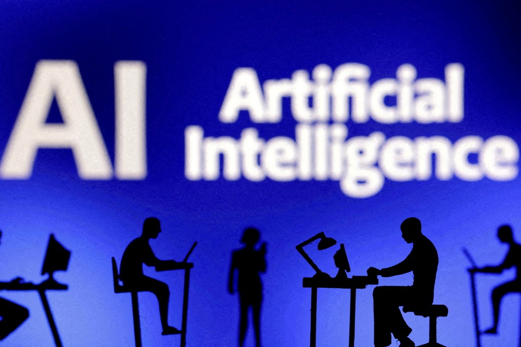 Figurines with computers and smartphones are seen in front of the words ‘Artificial Intelligence AI’ in this illustration taken on February 19, 2024. Photo: Reuters