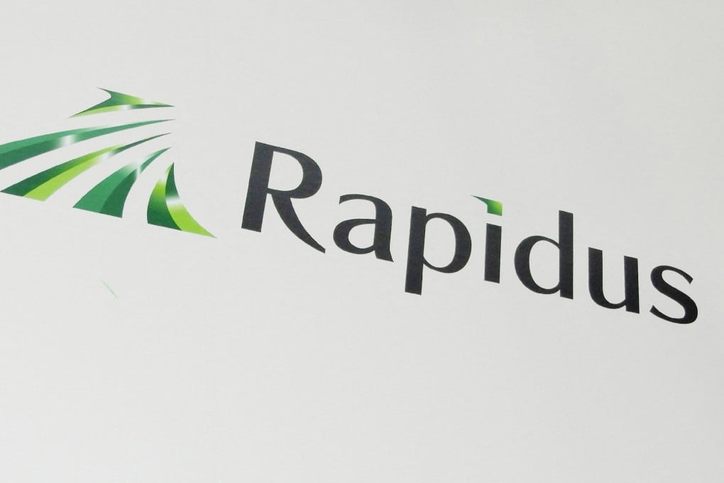 This photo taken on December 13, 2023 shows the logo of semiconductor joint venture Rapidus in Tokyo. Photo: JIJI Press/AFP