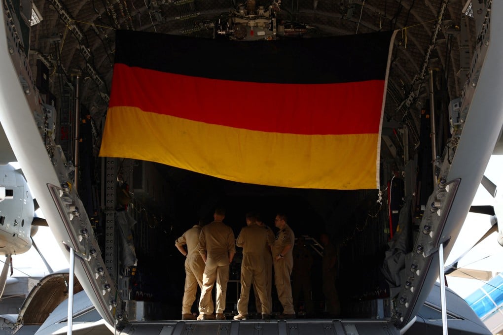 A German national flag is displayed inside an Airbus A400M of the German Air Force at the Singapore Airshow on February 20. One of the German officials on the call was reportedly a general who stayed at a Singapore hotel during the event. Photo: Reuters