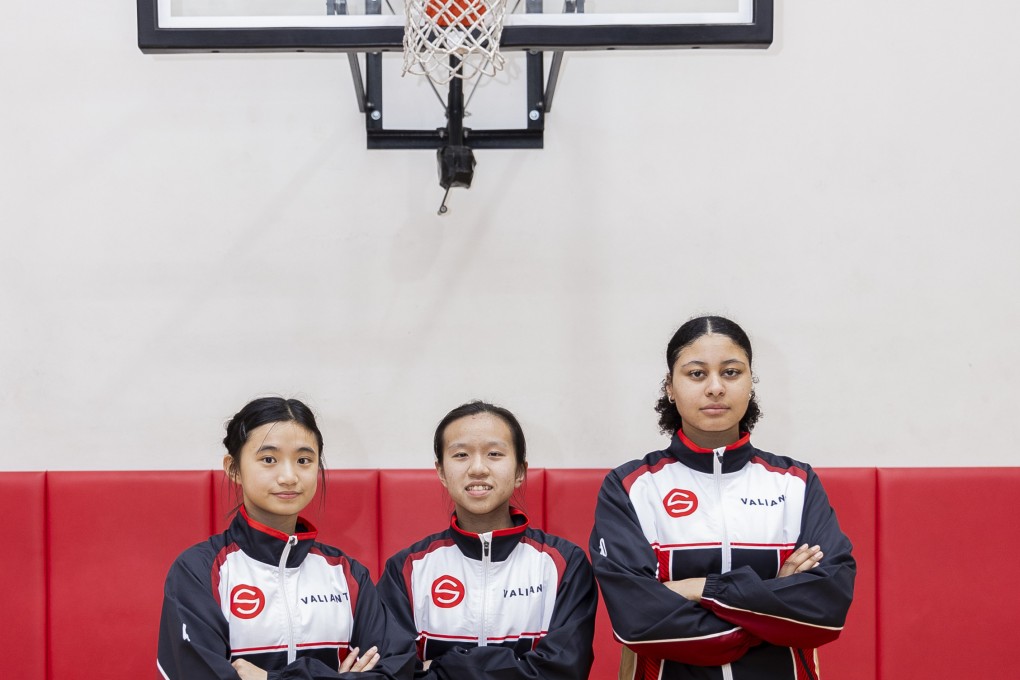 (From left) Karina Lin, Luigi Lam and Mathilda Toure are all heading to the US to study and for basketball. Photo: Handout