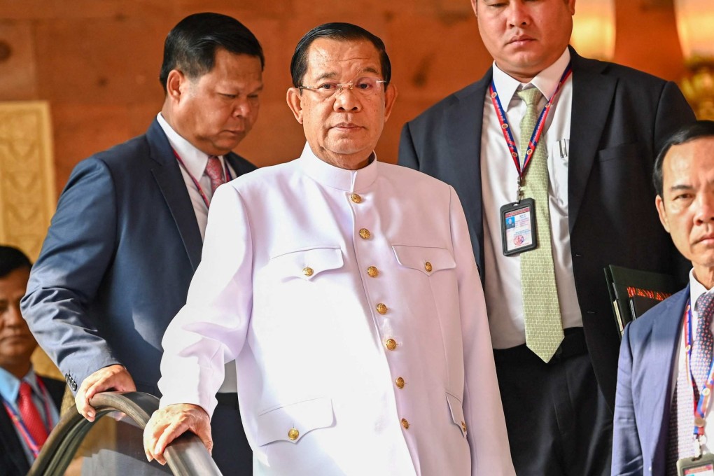 Hun Sen pictured on Wednesday upon his arrival at the Senate building in Phnom Penh. Photo: AFP