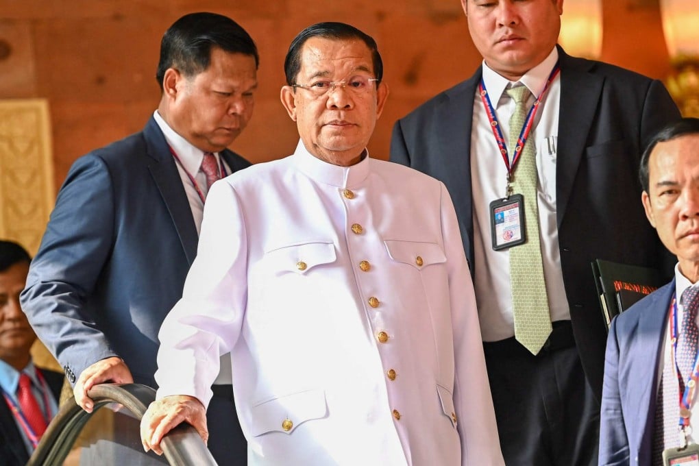 Hun Sen pictured on Wednesday upon his arrival at the Senate building in Phnom Penh. Photo: AFP