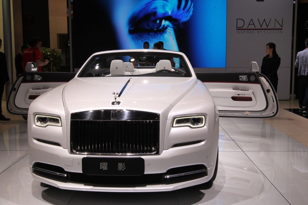 A Rolls-Royce Dawn is seen at the 17th Shanghai International Automobile Industry Exhibition in 2017. Liu fooled a car dealership into believing that his mother had authorised the sale of her Rolls-Royce Dawn 6.6 V12, according to court records. Photo: Simon Song